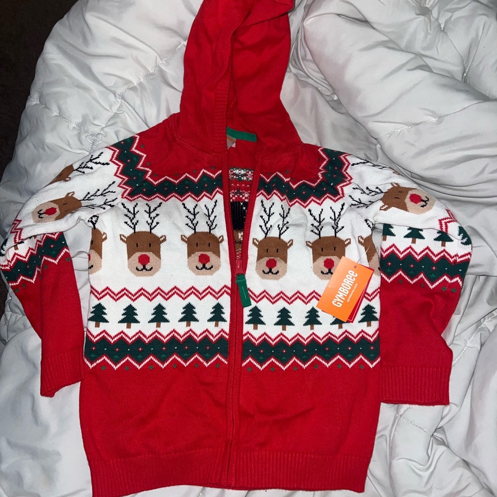 Gymboree Red and White Festive Sweatshirt